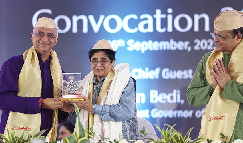 kiran bedi, samir somaiya, convocation 2023, somaiya vidyavihar university